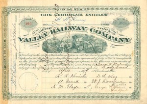 Valley Railroad Company signed by Jeptha H. Wade